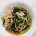 アシマリ22's cooksnap of when they made 小松菜としめじの豚バラ中華あんかけ丼.