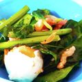 今日の勝家御膳's cooksnap of when they made にんにく香る★ベーコンとほうれん草サラダ.
