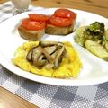 きっかママ's cooksnap of when they made きのことネギのオープンオムレツ.