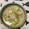 おはなすき's cooksnap of when they made 時短包丁なし！レタスとベーコンのスープ★.