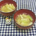 みかかめ's cooksnap of when they made 大根 ブロッコリーの茎 油揚げの味噌汁.