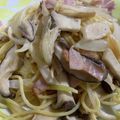 4pigletsママ's cooksnap of when they made 和風キノコクリームスパゲッティー.