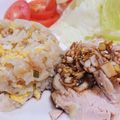 yukoko☆'s cooksnap of when they made 炊飯器で簡単♪炒飯とよだれ鶏プレート.