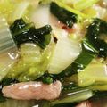 monjimari's cooksnap of when they made 白菜と小松菜のあんかけうどん.