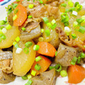 U☆kaoru's cooksnap of when they made ご飯が進む♪豚と大根と蒟蒻の分量簡単煮物.