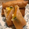 ONE★MAYU★'s cooksnap of when they made ★かぼちゃとチーズの春巻★.