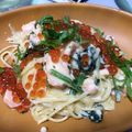 クックDXLZID☆'s cooksnap of when they made いくらと鮭とほうれん草のクリームパスタ.