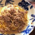 たろべちゃん's cooksnap of when they made 味噌でコクを出す！ひき肉のクリームパスタ.