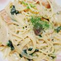 hanemakoo's cooksnap of when they made 【具材なんでも】基本のクリームパスタ.