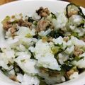 who‐ka's cooksnap of when they made 蕪の葉とひき肉のおにぎりか混ぜ込み具材.