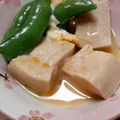 ＠くり＠'s cooksnap of when they made スナップエンドウと高野豆腐の卵とじ.