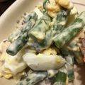 ミルクボール's cooksnap of when they made 炒り卵で簡単！インゲン・大葉・卵マヨサラ.