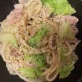 ヴィーナスけい's cooksnap of when they made やみつき塩豚レタスのとろうま焼うどん.