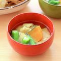 runa10's cooksnap of when they made かぼちゃとオクラの味噌汁.