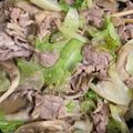 Gorgonzol's cooksnap of when they made 豚バラ肉とレタス舞茸の白みそ炒め煮.