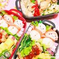 さくさくmomo's cooksnap of when they made 雪だるまサンタのクリスマス弁当.