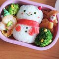 chisanaまま's cooksnap of when they made キャラ弁☆クリスマス☆スノーマン弁当.