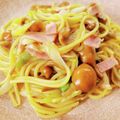 llleccalll's cooksnap of when they made 株なめこスパゲッティ.
