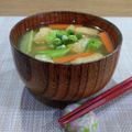 Yukiまむ's cooksnap of when they made ブロッコリーの茎と油揚げのお味噌汁.