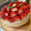 qooocham's cooksnap of when they made 苺たっぷり♡レアチーズケーキ.