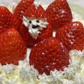 asacham's cooksnap of when they made クリスマスケーキに☆いちごサンタ.