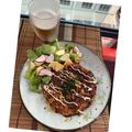 rurunoriko's cooksnap of when they made 【満足】オートミールのお好み焼き.