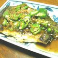 アップル食堂's cooksnap of when they made 焼き魚のオクラソース掛け。.