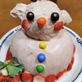 たはぴのかか's cooksnap of when they made クリスマスケーキ♪簡単！立体雪だるま＾＾.