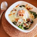 アツシの嫁's cooksnap of when they made ほうれん草の巣ごもりチーズ焼き♪.