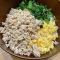 ポメちょん's cooksnap of when they made フライパンで簡単！鶏そぼろ卵丼.