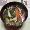 nyangomama's cooksnap of when they made 鶏もも肉と白菜の具だくさん汁.