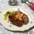 バカリャウ's cooksnap of when they made ステーキ風？！こんにゃく牛肉巻♡.