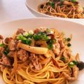 ☆かおりﾝｺﾞ☆'s cooksnap of when they made 絶品☆キノコと豚の和風バターパスタ.