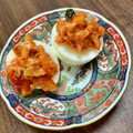 yu228's cooksnap of when they made ゆで卵のオイマヨキムチのせ.
