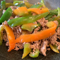クック15FFG6☆'s cooksnap of when they made 青椒肉絲風ピーマンと挽肉の中華炒め.
