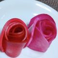 cyobindish's cooksnap of when they made 絶品 紅大根のなます 薔薇づくり.