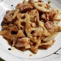 気まぐれ♡雨おんな's cooksnap of when they made れんこん豚肉のニンニク味噌炒め☆簡単副菜.