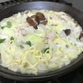ツンツン48's cooksnap of when they made サッポロ一番塩とんこつで!?参鶏湯風なべ.