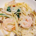 KAHHS's cooksnap of when they made 生クリームなし♪クリームパスタ.