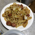 冷蔵庫レスキュー隊's cooksnap of when they made 白菜＆小松菜とソーセージの焼きうどん.