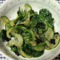 ミキナ's cooksnap of when they made ほうれん草ときゅうりの海苔和え.