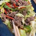 yabuyuki's cooksnap of when they made 牛肉とキャベツのオイスターソース炒め.