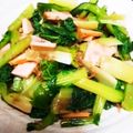 yamami32's cooksnap of when they made ✿青菜(雪菜)とハムのゆず胡椒おひたし✿.