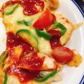 ☆yucha☆クック's cooksnap of when they made オーブンなし♪鶏むね肉の絶品ミックスピザ.