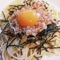 つきかおり's cooksnap of when they made 混ぜるだけ♡超簡単！納豆卵しらすパスタ.