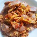 クックK2VSUU☆'s cooksnap of when they made 魚肉ソーセージと卵のケチャップ炒め.