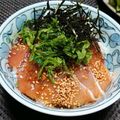 dimbula121's cooksnap of when they made ハマチの漬け＊大葉盛り.