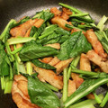 アリエちゃん's cooksnap of when they made 5分で完成！野菜天と小松菜のマヨ醤油炒め.