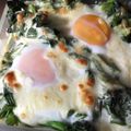 葉月優希's cooksnap of when they made 豆腐とほうれん草で☆超簡単卵のせグラタン.