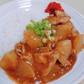 ÿuuka☆212's cooksnap of when they made 大根と豚バラ肉のカレーライス.
